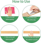 Cork Board for Walls - 8 Pack Felt Pin Board Bar Strips - Self-Adhesive Lightweight Bulletin Board - Cork Board for Office with 40 Push Pins No Damage for Wall