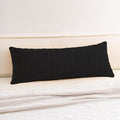 Aegero Corduroy Decorative Throw Pillow Covers 14x36 InchSoft Striped Pillow Covers Modern Farmhouse Home Decor for Sofa Living Room Couch Bed（Black）