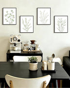 Drsoum Botanical Plant Framed Wall Art Boho Wall Decor for Bathroom Sage Green Eucalyptus Leaf Prints Minimalist Aesthetic Ready to Hang Set of 4, 11x14 in (Black Framed)