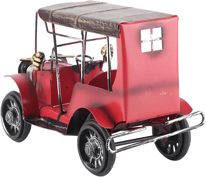 Vintage Classic Car Model Miniature, Old Vintage Car Ornament, Retro Tin Car Decor with Exquisite Workmanship, Unique Desktop Display for Home Office Cafe Bar Wedding Party Decor