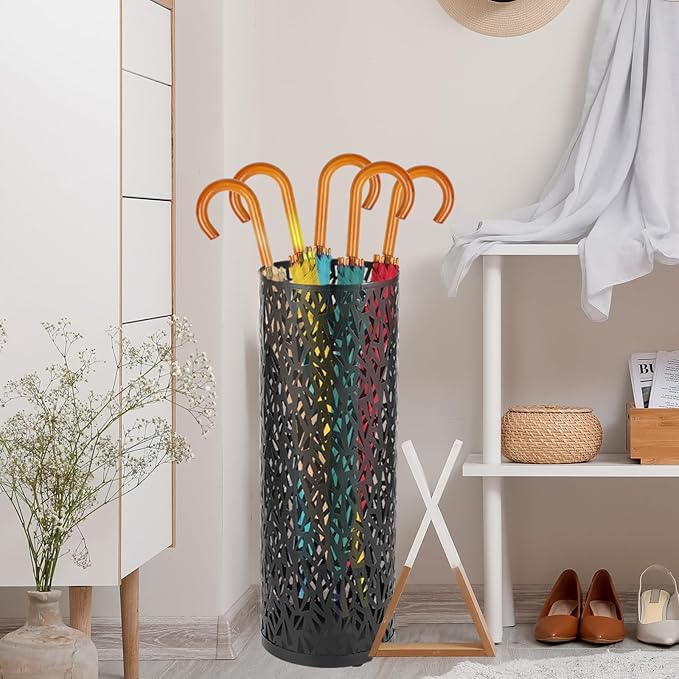 Umbrella Holder Rack - Metal Freestanding Umbrella Stand for Entryway, Canes & Walking Sticks