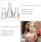 Glass Bud Vases in Bulk, 3pcs Small Glass Vase for Elegant Centerpieces,Mini Vases for Flowers,Small vases for Home Wedding Living Room Wedding Party