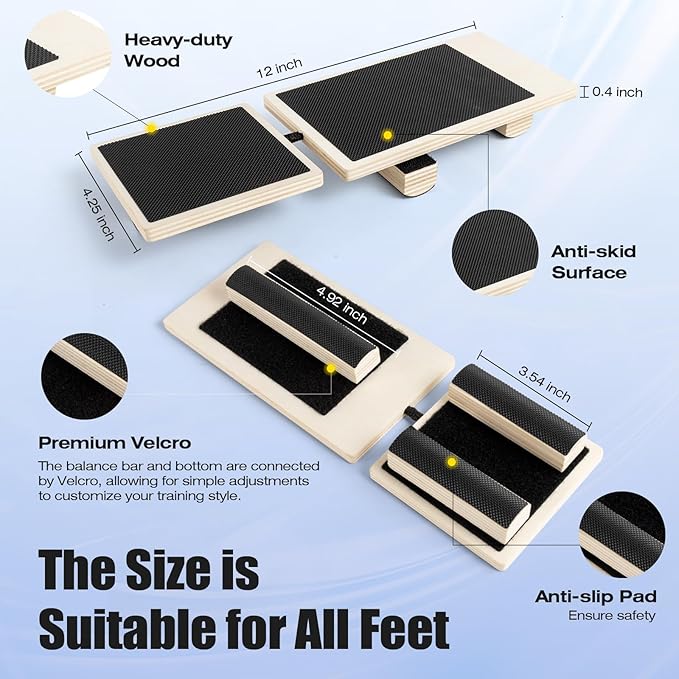 Enmja Ankle Balance Board, Foot Strengthener Exerciser for Sprained, Foot Stability Trainer, Single Leg Foot Stretcher, Posture Corrector, Physical Therapy for Plantar Fasciitis Relief