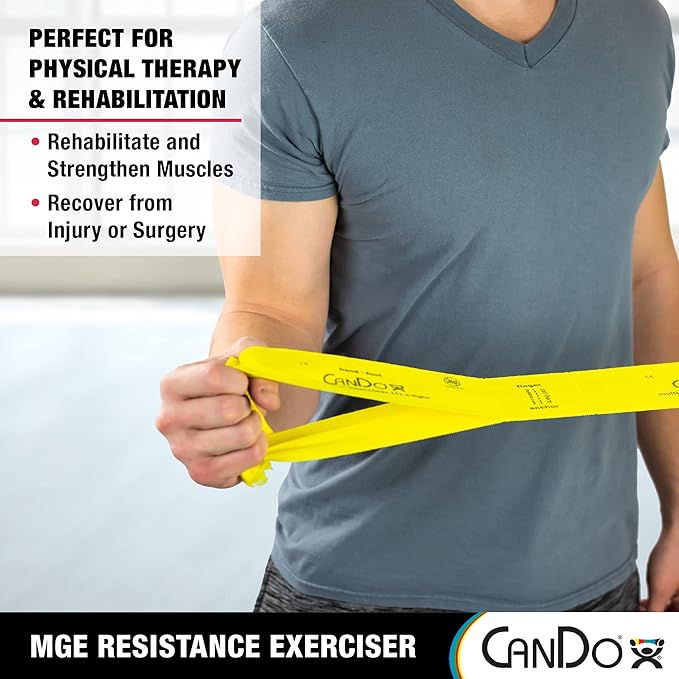 CanDo Multi-Grip 6 Foot Exercise Resistance Band with Hand/Foot Loops for Total Body Workouts, Training, Rehab, Stretching and Therapy