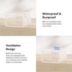 Shoe Storage Box, 15 Pack Clear Plastic Stackable Shoe Organizer for Closet, Interlocking Design Shoe Container Bins for Sneakers, Foldable Shoe Rack with Lids, White