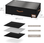 StorageWorks Under Bed Storage with Wheels, 10" Underbed Storage Containers with Lid, 90L Clothes Organizer for Blankets, Sweaters, Bedding, 2-Pack, Black