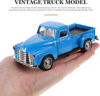 NUOBESTY Old Pickup Truck Figurine - Vintage Alloy Car Vehicle Toy Sky-Blue Retro Ornament for Christmas Table Centerpiece, New Year Birthday Decoration