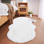Ghouse Soft Faux Sheepskin Fur Rug 2x4 White Fluffy Bedside Rugs Plush Rug Shag Nursery Carpet Area Rugs for Living Room Bedroom Playing Room Decor