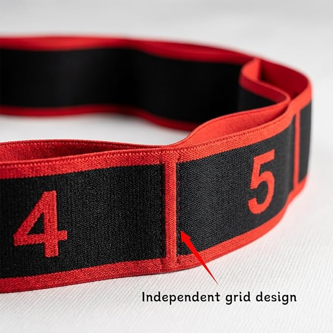 2Pack 8-Section Resistance Band with Numbered Markings, Exercise Band for Stretching, Yoga, Pilates & Home Fitness - Track Progress with Adjustable Tension, High-Elastic Latex Training Band