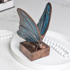 Vintage Blue Butterfly Bookends,Resin Book Ends for Shelves,Heavy Duty Decorative Bookends,Creative Book Stopper Holder Decor for Desk Home Office,Shelf Decoration,Gifts for Mother's Day