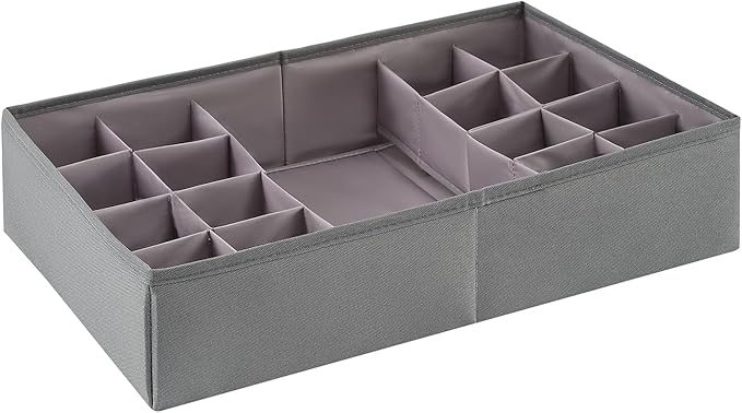 Drawer Organizer Clothes, Adjustable Dividers and Can Change the Size of the Dividers According , Can be Used in the Bedroom, Nursery and Closet Organizer or Storage, Underwear, Socks (Grey, Big)
