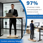 Wood Balance Board for Standing Desk - 360° Wobble Board for Anti-Fatigue & Core Strength Training - Anti-Slip Rocker for Surf, Skate & Ski Simulation, Supports 330lbs