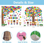 Adduster 108 Sheet Tree Bulletin Board Set - Classroom Tree Bulletin Board Set Heart Cutouts Classroom Bulletin Wall Decor Supplies for School Elementary Teacher Chalkboards (multi-colored)
