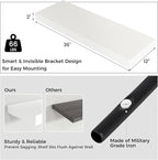 Venusmiles Floating Shelves for Wall, 36 Inch Wide x 12 Inch Deep Floating Shelves, Long Wood Floating Wall Shelf Shelves for Living Room Bathroom Bedroom Kitchen Home - (White, 36" W x 12" D x 2" H)