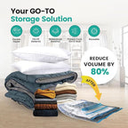 20 Pack Vacuum Storage Bags, Plastic Space Saver Seal Bags (4 Jumbo/4 Large/4 Medium/4 Small/4 Roll) Compression for Clothes, Mattress, Blankets and Bedding Storage, Hand Pump Included