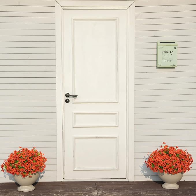 24 Bundles Artificial Fall Flowers for Outdoor Realistic Faux Flower Garden Home Decoration, Hanging Autumn Fall Decor Daisy with Eucalyptus Fake Plants Greenery Porch Patio Front Door Decors