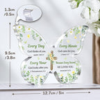 Christian Gifts for Women Faith, Butterfly Acrylic Plaque Sign, Religious Gifts for Women on Mothers Day Birthday Christmas, Spiritual Present for Female Friend Family, 5x3.8x0.5 Inch - Green