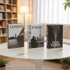 3 PCS Faux Decorative Books for Home Decor-Coffee Table Books Decor-Aesthetic Fake/Faux Books for Decoration,libros Decoration for Coffee Table, Shelf Accessories (3-Paris London Newyork kiss)