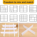 100 PCS Premium DIY Drawer Dividers, White, Adjustable Drawer Organizers for Perfectly Organized Drawers, Tidying Makeup, Clothes, Underwear, Cutlery, Kitchen, Bathroom, Bedroom, Office