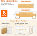 Lifewit 5" High 8 Pack Bamboo Drawer Dividers 45-55cm/17.5-22" Adjustable Wooden Drawer Organizer for Clothes/Utensils, Expandable Drawer Separator for Dresser/Kitchen/Bedroom/Office Organization