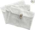 3 Pieces Scarf Storage Bag Beige Encrypted Matte Button Yarn Envelope Silk for Scarf Gifts Organza Clothing Wardrobe Organizer Packaging Bags 10.6 x 14.5 Inches (White 2)