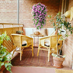 Artificial Fake Hanging Flowers Plants for Outdoor Spring Decoration, 2PCS Faux Silk Violet UV Resistant Look Real Trailing Vines for Outside Home Planter Porch Patio(Violet)