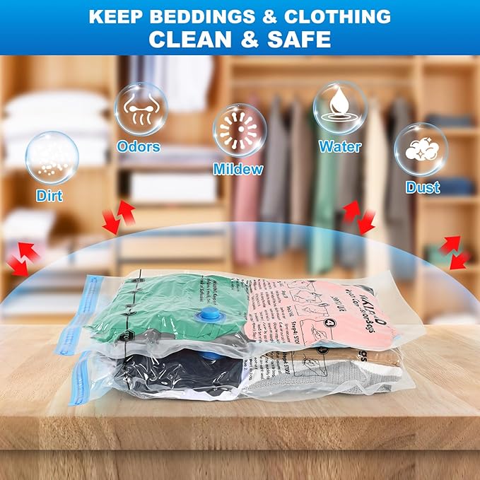 BoxLegend 20 Pack Travel Vacuum Storage Bags with Wireless USB Electric Pump (1200mAh) 4 Sizes for Luggage, Suitcase & Backpack Must-Have Travel Essentials Save 80% Space for Clothes & Packing