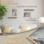Natural Solid Wood 6x8 Picture Frame, Display 6 x 8 Inch Picture Poster Photo, Vertical & Horizontal Wall Hanging - 2 Pack/Natural/6"x8"