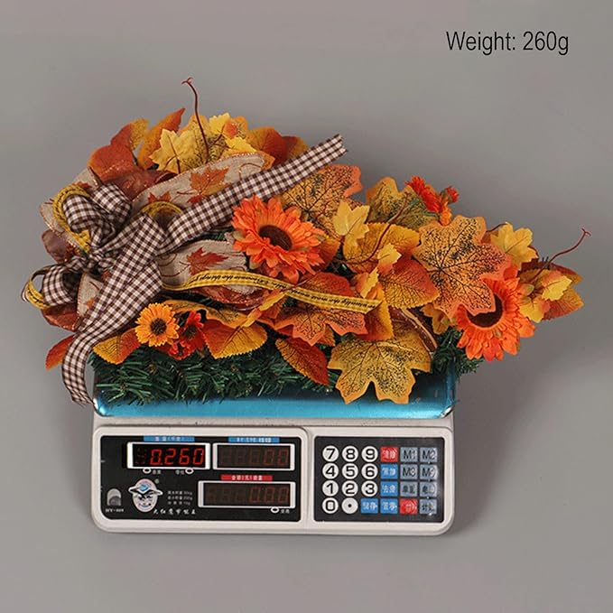 Ochine Artificial Fall Teardrop Swag - Fall Harvest, Autumn, Thanksgiving to Christmas Door Decoration