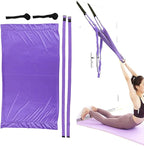 Tyenaza Aerial Yoga Swing Set, Aerial Yoga Door Hanging Trapeze Sling Kit, Waist Back Leg Stretch Strap, Leg Stretching Assist Trainer(紫色)