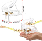 ELLDOO Piano Music Box, Mechanical Clockwork Decorative Piano Musical Box,Transparent Acrylic Piano Ornament Romantic Gift for Girl Women (Tune: You are My Sunshine)