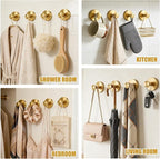 Mity rain Suction Cup Hooks for Door Wreaths, Reusable Metal Wreath Hangers for Front Door Glass Windows, Strong Hold No-Drill Wreath Holder Ideal for Holiday & Christmas Door Decorations（Gold）
