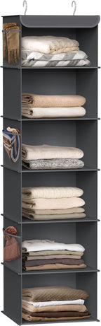 Simple Houseware 6 Shelf Hanging Closet Organizer, Dark Gray