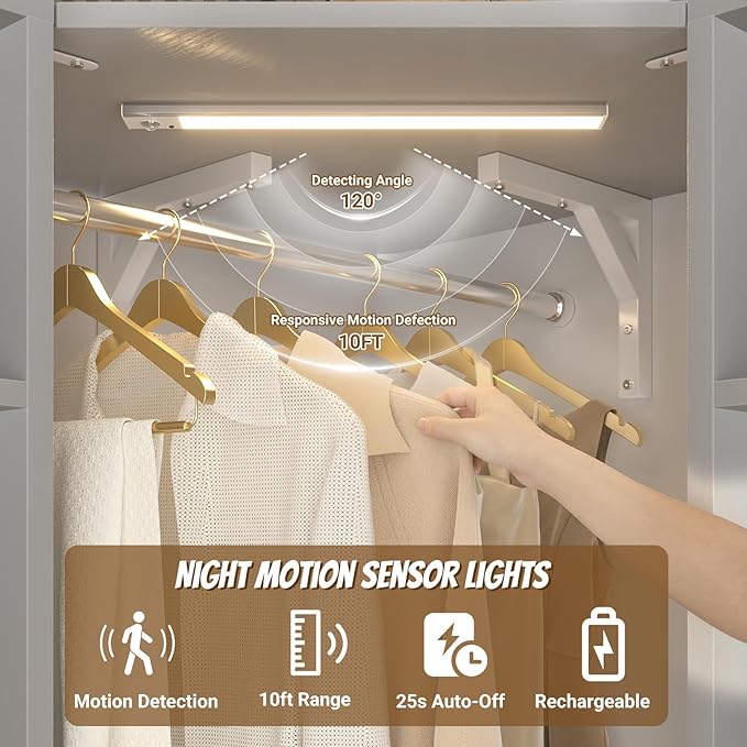 Corner Closet System with 2 Motion Sensor Lights, 39.2" Corner Closet Organizer with 12 Shelves, Closet Corner with 2 Hanging Rods, Versatile 6-Tier Walk-in Closets for Corner Space, Grey