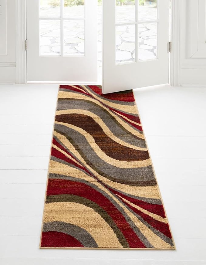 Unique Loom Barista Collection Area Rug - Ngada (2' 2" x 5' 3" Runner, Beige/Red)
