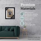 Creative Picture Frames 9.25 x 13 Magazine Frame with Full-Strength Glass, Holds Up To A 1/4" Thick Media with Installed Hangers for Easy Mounting, 11x14 Black Frame with White Mat