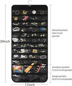Bloss Hanging Jewelry Organizer With 90 Pockets,Earring Holder Organizer Storage For Valentine's Day Gift,Double-Sided Jewelry Holder for Earrings, Necklaces, Rings on Closet,Wall,Door(Black)