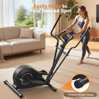 ANCHEER Elliptical Machine, Elliptical Exercise Machine for Home with Magnetic Driving System,14 Resistance Levels, Pulse & LCD Monitor, Elliptical Cardio, 400 Lbs Low Impact Elliptical