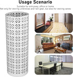 Metal Round Umbrella Stand Rack, Freestanding Tall Round Basket Umbrella Holder Bin for Entryway Home Office (L)