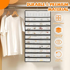 48 Pockets Hanging Jewelry Organizer with Necklace Straps, Double-Sided White Closet Jewelry Holder for Space-Saving Storage of Earrings, Bracelets & Necklaces