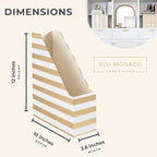 BLU MONACO | Cardboard Magazine File Holder Set of 4 Gold White Stripes | Vertical Magazine File Holder with Label Slots | Standing File Holder and Cardboard Bins for Shelves Desk Classroom
