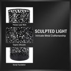 Black Metal Floral Umbrella Stand, 16.5 in Tall Lightweight Umbrella Holder, Cutout Design, Versatile Entryway Storage, Home & Office