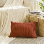 Fancy Homi 4 Packs Decorative Throw Pillow Covers for Living Room Couch Bed, Modern Farmhouse Boho Home Décor Accent Cushion Case, 24" x 16", Burnt Orange