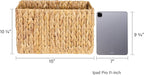 StorageWorks Hand-Woven Magazine Holder, Magazine Wicker Basket for Bathroom, Office, Rattan Magazine Holder, Natural Water Hyacinth, 1 Pack