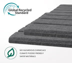 Large Cork Board Alternative 48” X 36” Felt Bulletin Board Tiles, with 30 Pushpins, 60 Adhesive Tabs,12-Pack Slat Wall Paneling, Cork Boards for Office Push Pin Board Felt Board - Dark Gray