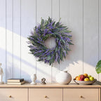 26 Inch Lavender Eucalyptus Wreaths for Front Door, Spring Summer Wreath,Large Eucalyptus Outdoor Wreath with Greenery Leaves for Porch,Wall,Holiday,Home Decor- Spring, Summer, Fall, All Seasons