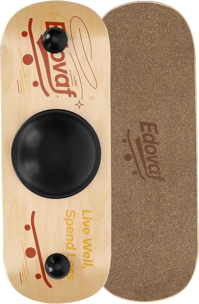 Balance Board For Adults & Kids Wobble Board Core Strength Trainer - Standing Desk Exercise Portable Fitness Equipment Wooden Balance Board For Indoor & Outdoor