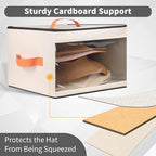 Upgraded Hat Storage Box for Women & Men,Closet Hat Boxes Organizer Bag with Dustproof Lids,Cowboy Hat Box,Hat Carrier Case For Travel