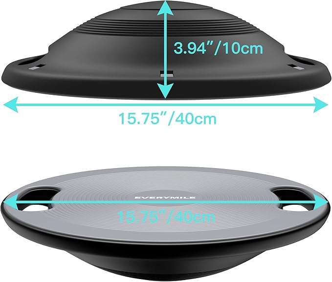 EVERYMILE Wobble Balance Board, Exercise Balance Stability Trainer Portable Balance Board with Handle for Workout Core Trainer Physical Therapy & Gym No-Skid Surface