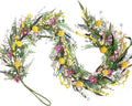 70-Inch Spring Summer Flower Garland for Mantle, Floral Garland with Colorful Wildflowers, Forsythia & Lavender Flowers for Decor, All Year Round Artificial Flower Garlands for Home Decor
